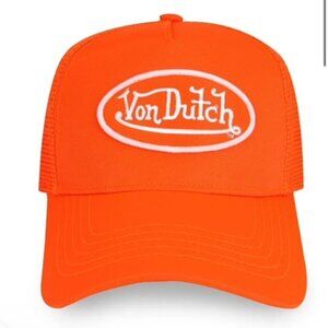 Von Dutch Neon Orange Velvet Trucker NWT!  - Unisex